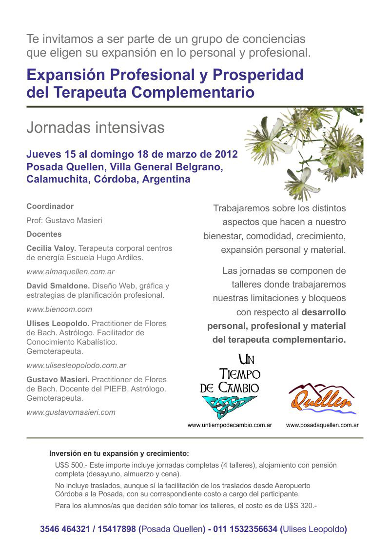 Expansi&oacute;n Profesional y Prosperidad del Terapeuta Complementario